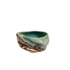 Petit bol porcelaine turquoise et bronze relief en mouvement