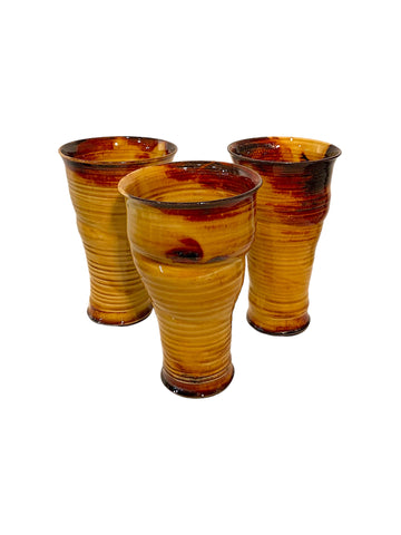 verres torsadés en porcelaine ambre flamboyant