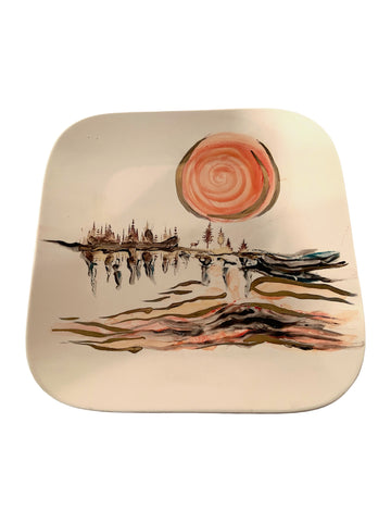 Assiette en porcelaine couché de soleil