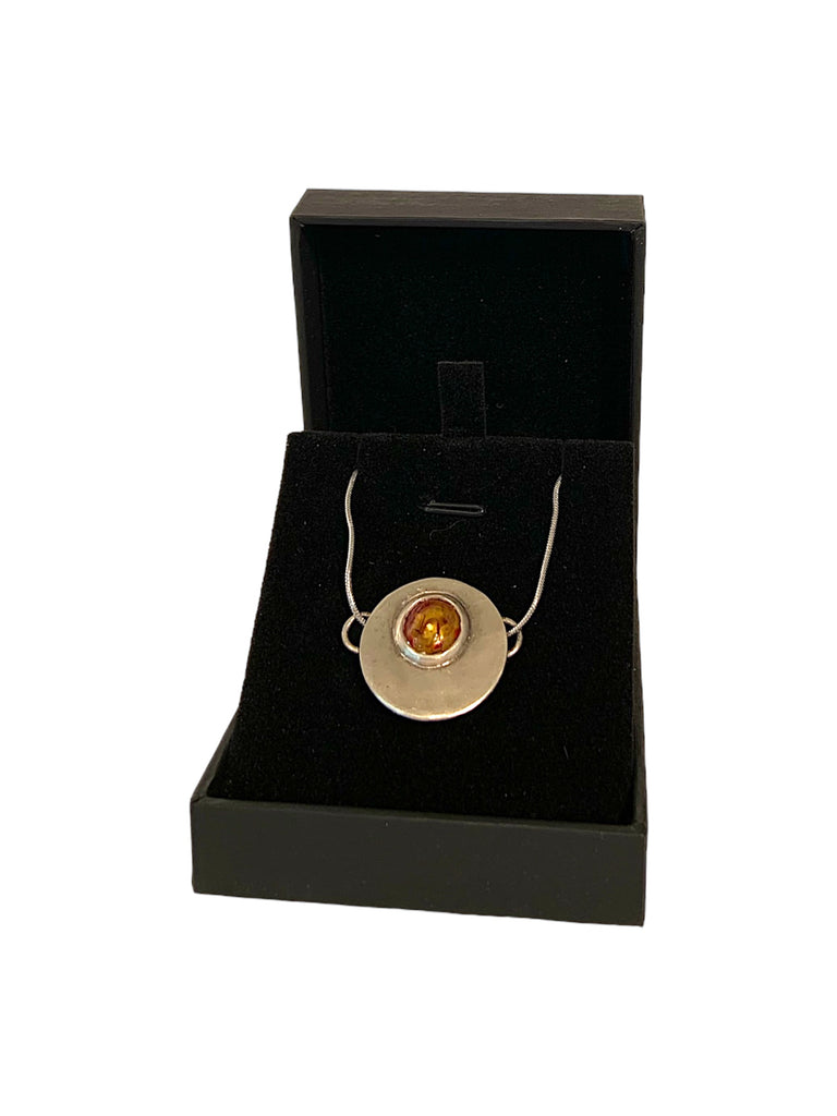 PENDENTIF argent et ambre