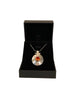 PENDENTIF domé argent et ambre