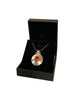 PENDENTIF domé argent et ambre