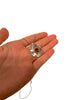 PENDENTIF domé argent et ambre