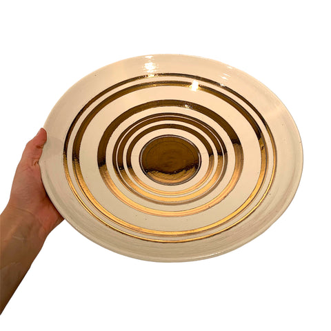 Grand bol blanc décoré d'or fin
