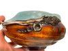 bol de porcelaine en relief avec lustre de bronze