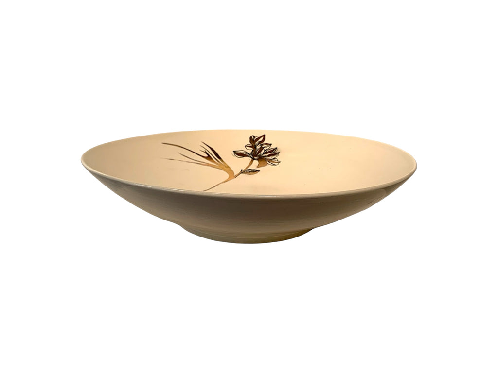 Grand bol en porcelaine fleur et or fin