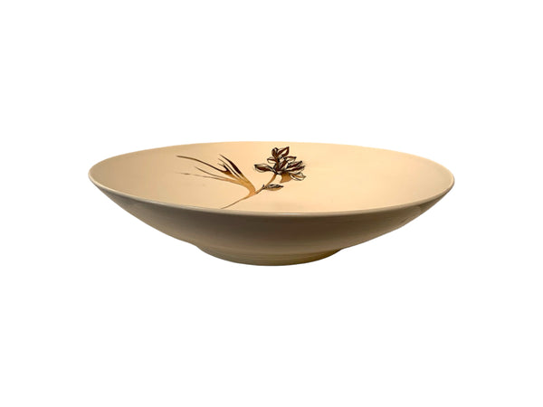 Grand bol en porcelaine fleur et or fin