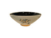 bol en porcelaine noir et blanc fleur et or fin