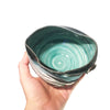 Petit bol porcelaine turquoise et bronze relief en mouvement