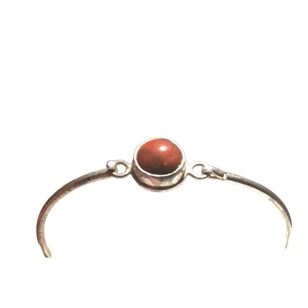 BRACELET JASPE ROUGE DE STE-MONIQUE ARGENT ROND