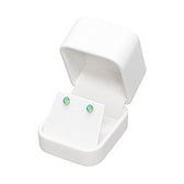 Round Corner Leather Earring Jewelry Gift Box White