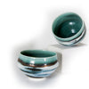 DUO PETITS BOLS TRANSLUCENTS TURQUOISE ET BRONZE