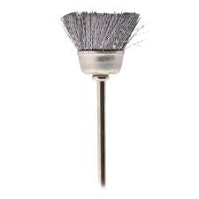 End mounted wire brushes