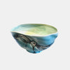 Grand bol  porcelaine profond turquoise, bleu cobalt , bronze et vert lime