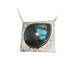 PENDENTIF LABRADORITE ARGENT MARTELÉ