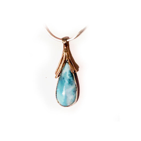 PENDENTIF LARME LARIMAR ARGENT