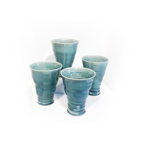 verres torsadés en porcelaine turquoise